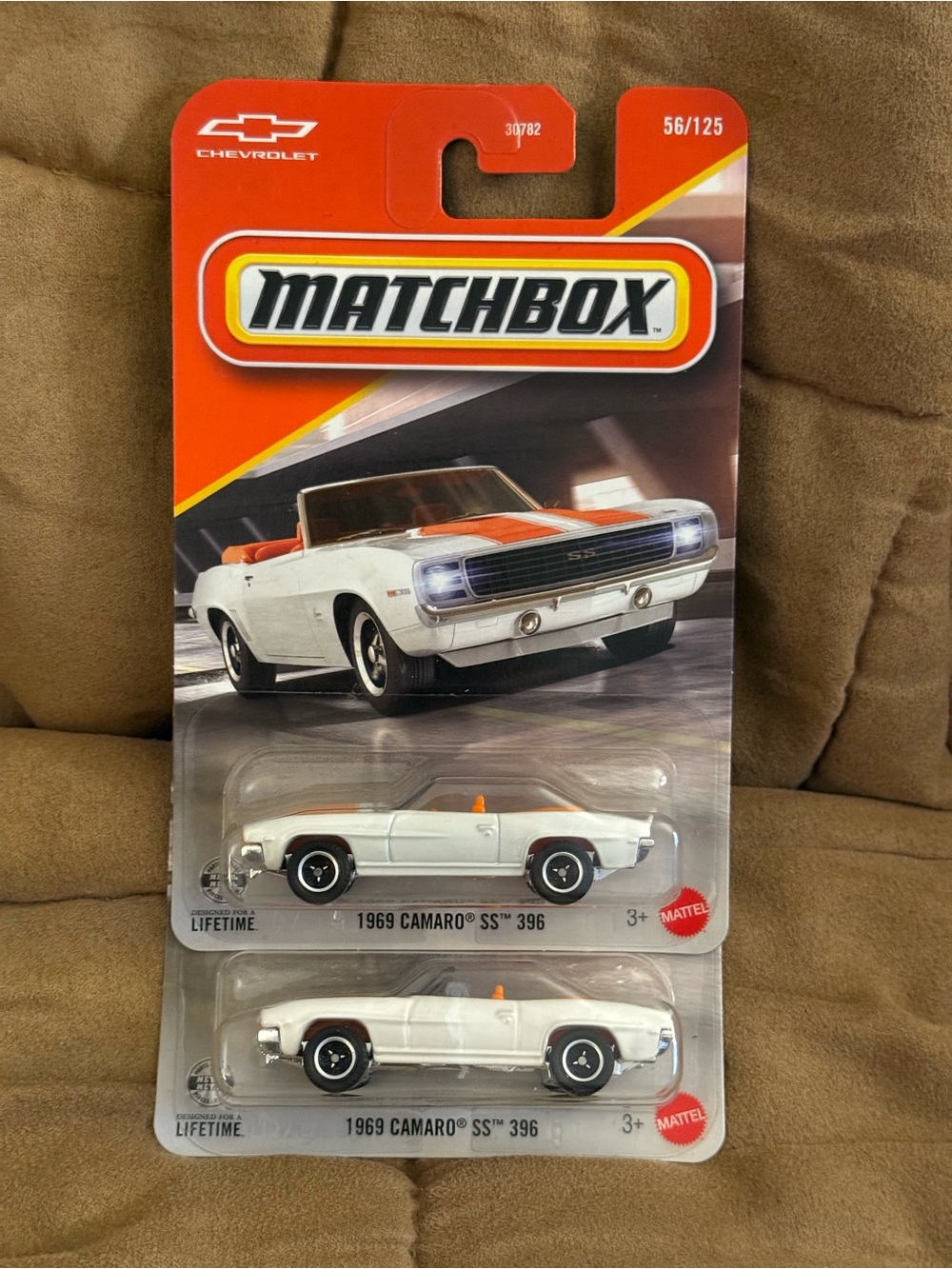 Match 1969 Camaro SS 396 White Convertible with Orange Accents